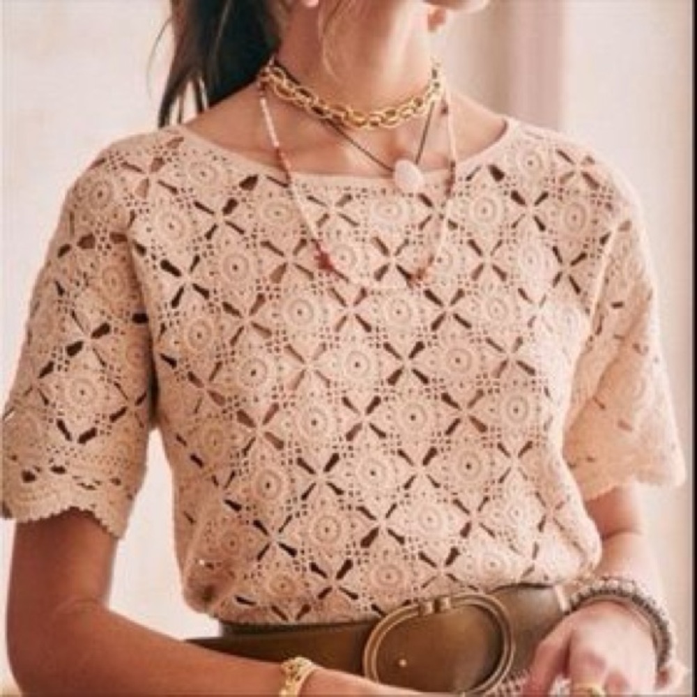 Sézane Dorine Crochet Top sz XS